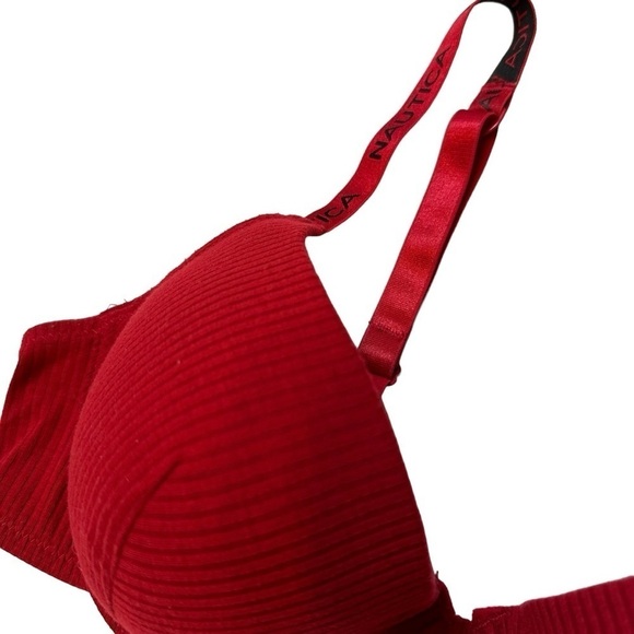 Nautica Red Ribbed Lift Underwire T-Shirt Bra, 38C - Picture 5 of 8